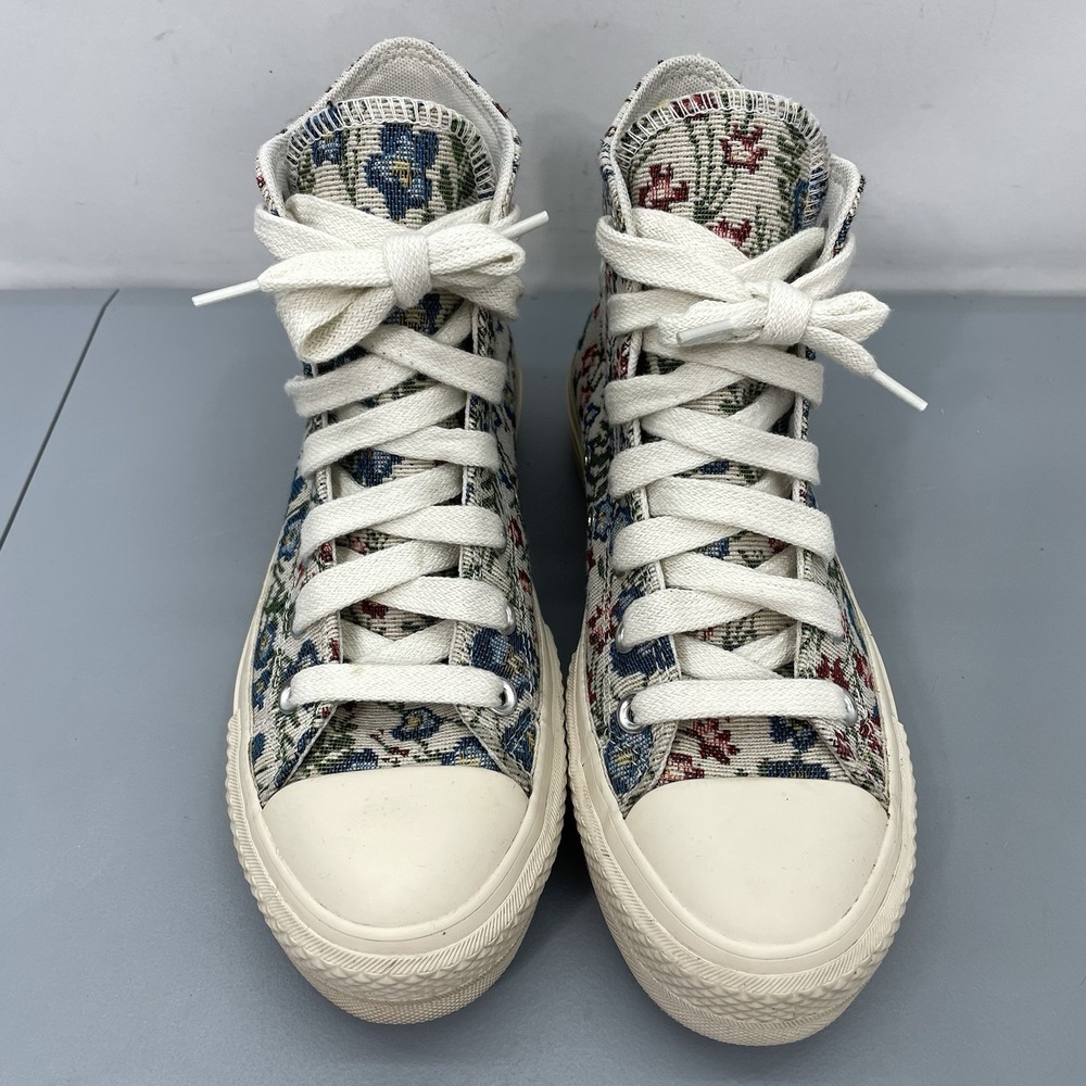 Converse All Star Lift Platform High Sneakers Shoes Floral Tapestry Blue Women 7 - Picture 4 of 13
